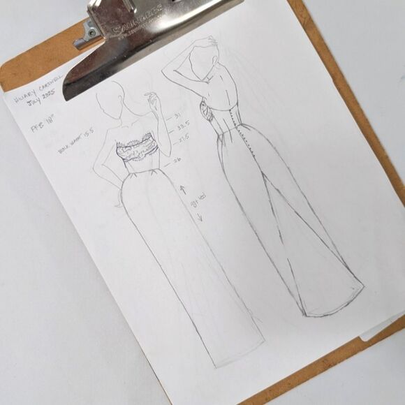 Custom Chantilly Column Wedding Gown - Picture 6 of 7